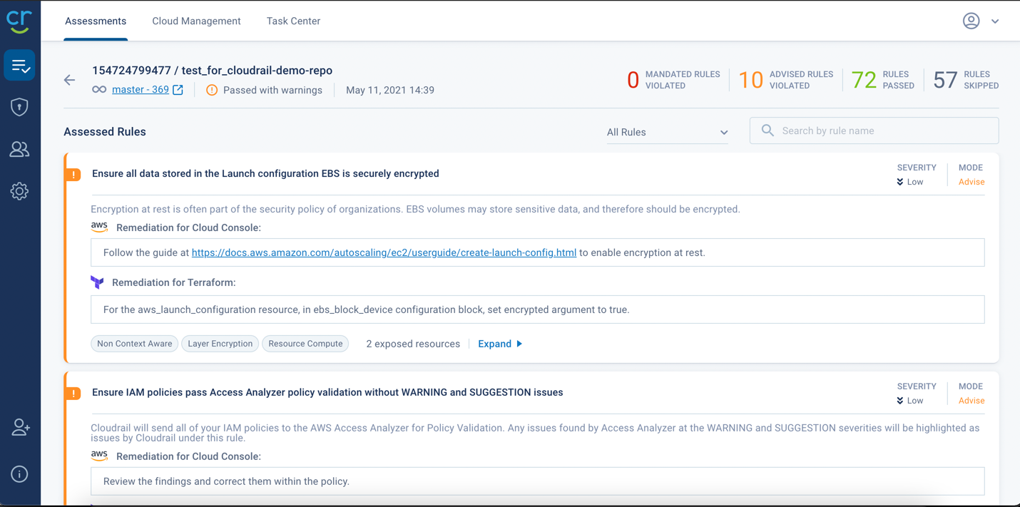 Cloudrail assessment
