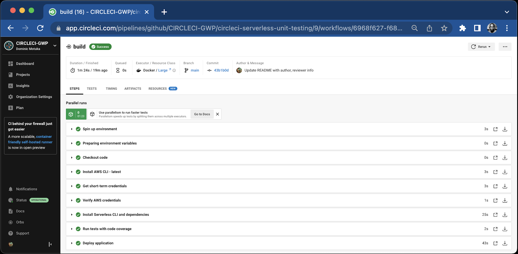 Circle CI pipeline builds successfully