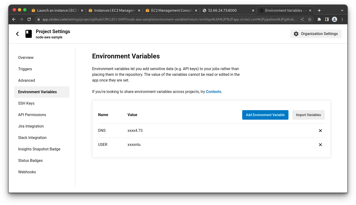 Add Env Vars