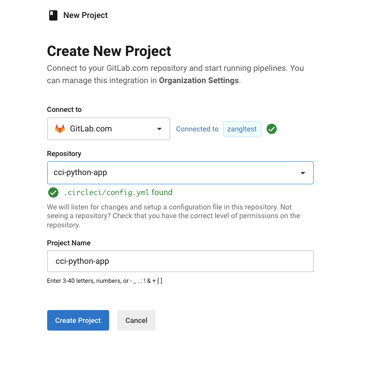 Create New Project