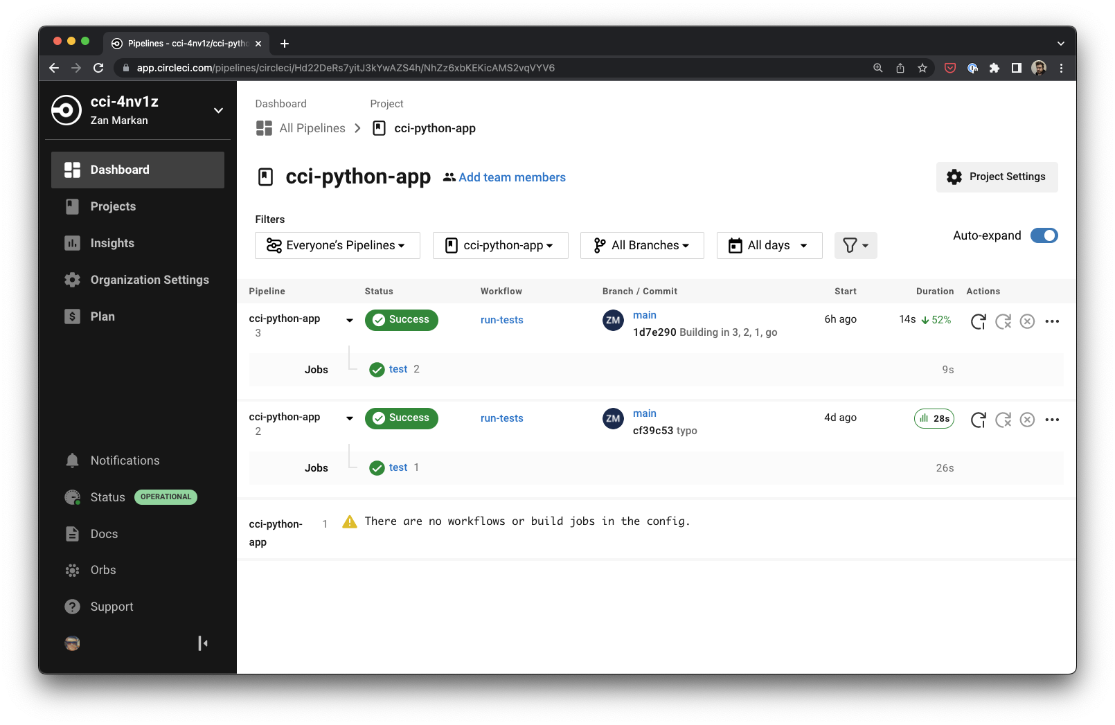 Project workflows