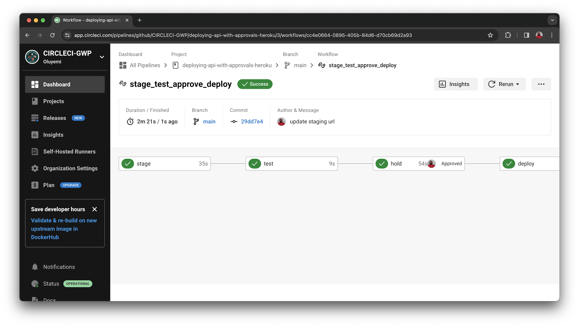 Workflow complete - CircleCI