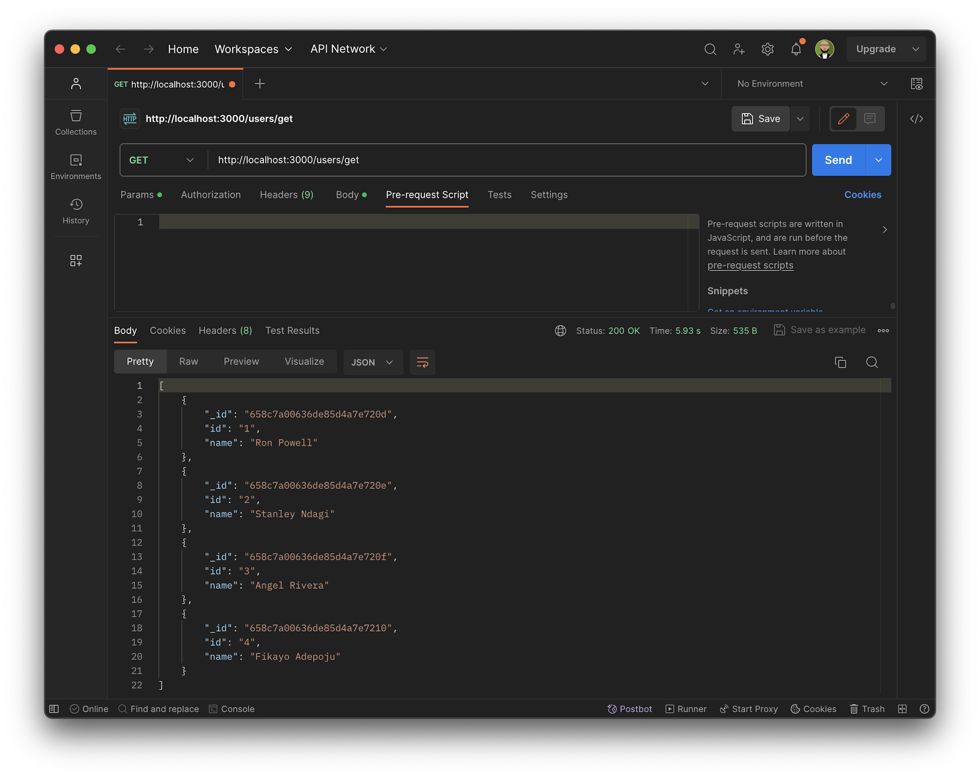 Get Users - Postman