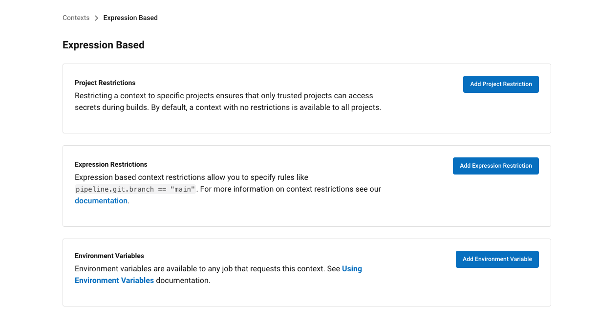 Context Restrictions Overview