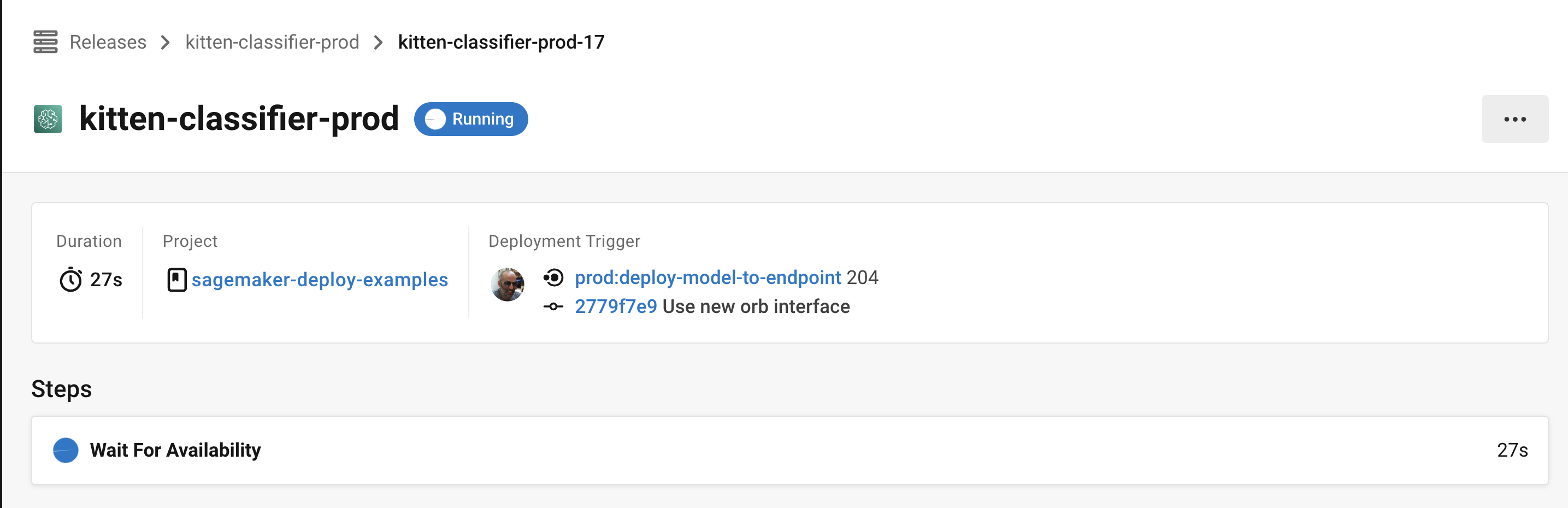 Releases version view